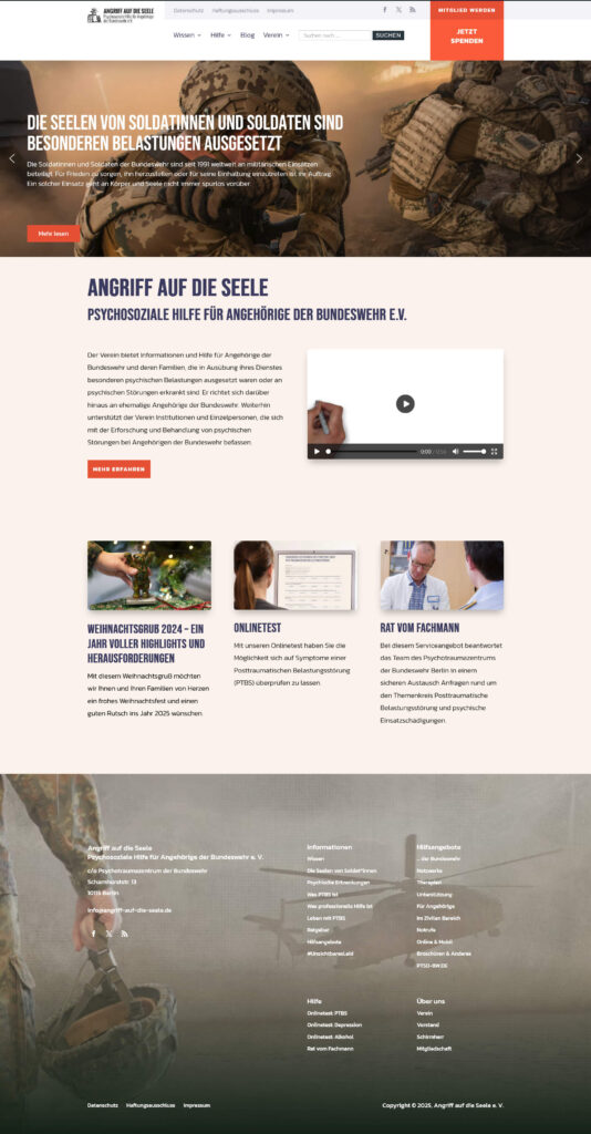 Screenshot der Webseite Angriff auf die Seele e. V. vom 09.03.2025